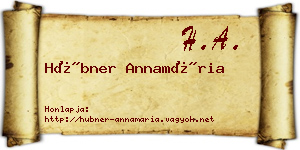 Hübner Annamária névjegykártya
